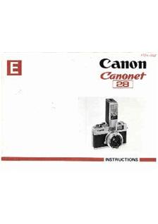 Canon Canonet 28 manual. Camera Instructions.